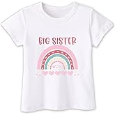 Habudda Big Sister Shirts for Girls Gifts Promoted to Big Sister Announcement Shirt Toddler 2-8T Short Sleeve Cotton T-Shirt