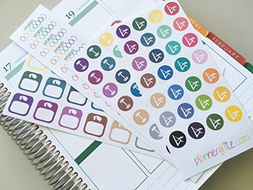 Planner Glitz 4 Sheets Decorative Planner Stickers - Exercise Pack, Multicolored