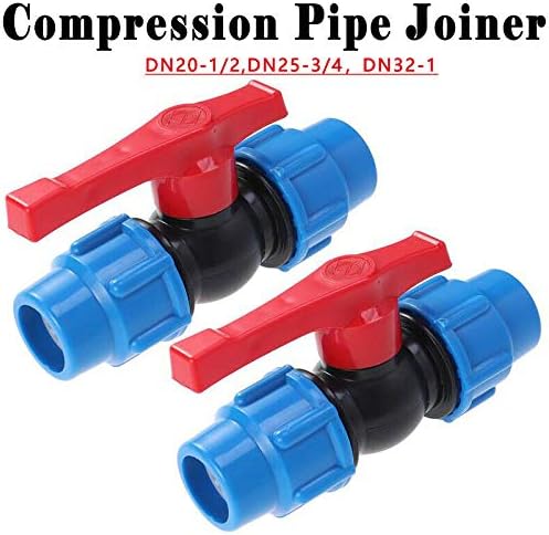 TOOLSTAR Plastic Ball Valve, MDPE Compression Fitting Compression Pipe Joiner with in-Line Ball Valve for use with Water Pipe - 32 mm - Image 3