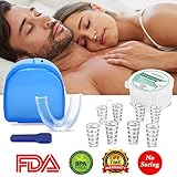 Anti Snoring Solutions Mouth Guards, 4 Set Snore Stopper Nose Vents Nasal Dilators Snoring Mouthpiece Solution Aids Snore Reducing Sleep Aid Device Stop Snoring Teeth Grinding