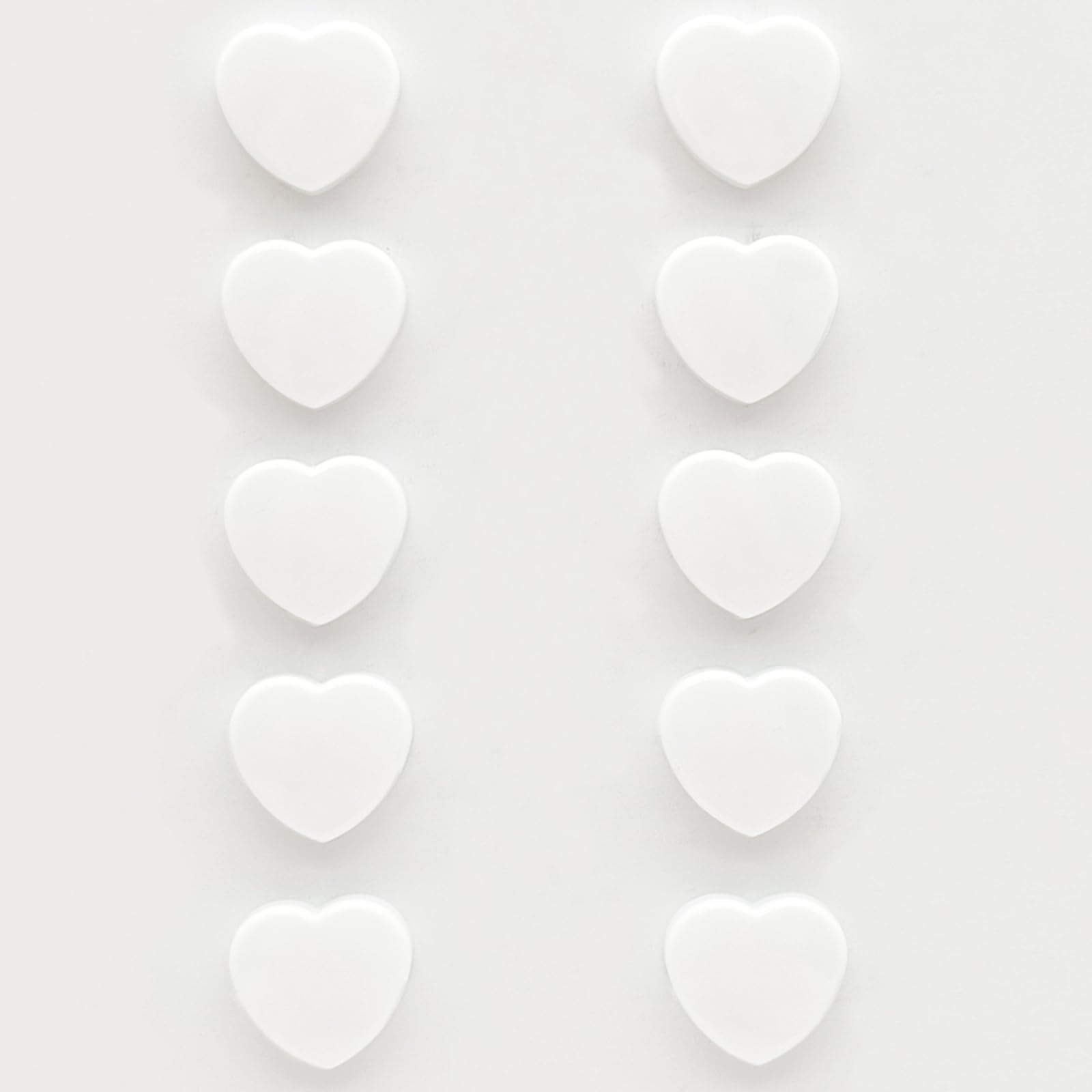 PYJLBX Strong Fridge Magnets, 10Pcs White Heart Whiteboard Magnets, Heavy Duty Mini Magnets for Adults, Small Cute Notice Board Magnet for Crafts, Office, Kitchen, Refrigerator, School, Home Organiser