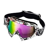 Global-store Ski Bike Motocross Goggles, Safety Cross-country Snowboard Hiking Glasses, Bendable UV Anti-fog Windproof Dustproof Anti-Scratch(Unisex)
