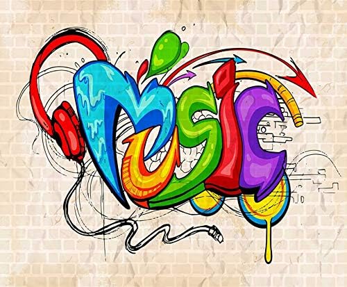 DIY 5D Diamond Painting Numbering Kit Music Graffiti Style Abstract Art 16" X 20" Adult Children Rhinestone Cross Stitch Painting Kit for Home Decoration