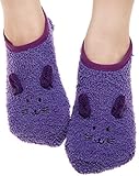 Womens Anti Slip Sock Slipper Cartoon Soft Bed Socks for Floor Slippers Purple