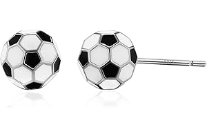 Alissl 14K Gold Plated Sterling Silver Post Hypoallergenic 3D Basketball Soccer Volleyball Softball 7mm Mini Ball Stud Earrings for Women Men Dainty Sports Gift for Athletes Player Fan Gifts