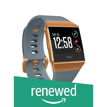 Fitbit Ionic Smartwatch, Slate Blue/Burnt Orange, One Size (S & L Bands Included) (Renewed)