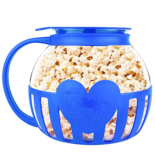 The Original Korcci 3 Quart Microwave Glass Popcorn Popper, Borosilicate Glass, Dishwasher Safe