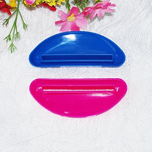 Unmengii 2Pcs Fashion Suckers Gadget Dispenser Tube Toothpaste Squeezer Bathroom Accessories Press