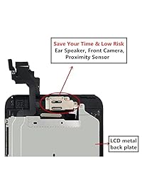 diyrepair Premium iphone 6 Plus 5.5" visualización LCD de repuesto digitalizador de visualización táctil visualización montaje con altavoz de oreja, cámara frontal, sensor de proximidad, vidrio templado, Herramientas de reparación, 5.5 pulgadas, Negr