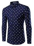 Mada Mens Casual Shirts Long Sleeve Slim Fit Dress Shirt
