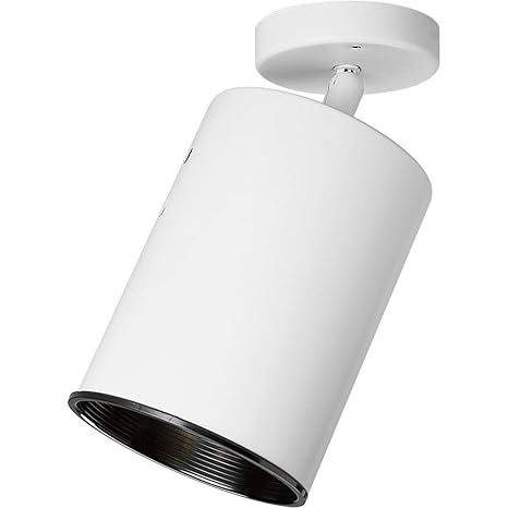 White Single Directional Spotlight Wall Ceiling Free Halogen Bulb