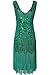 BABEYOND Women's Flapper Dresses 1920s V Neck Beaded Fringed Great Gatsby Dress Green