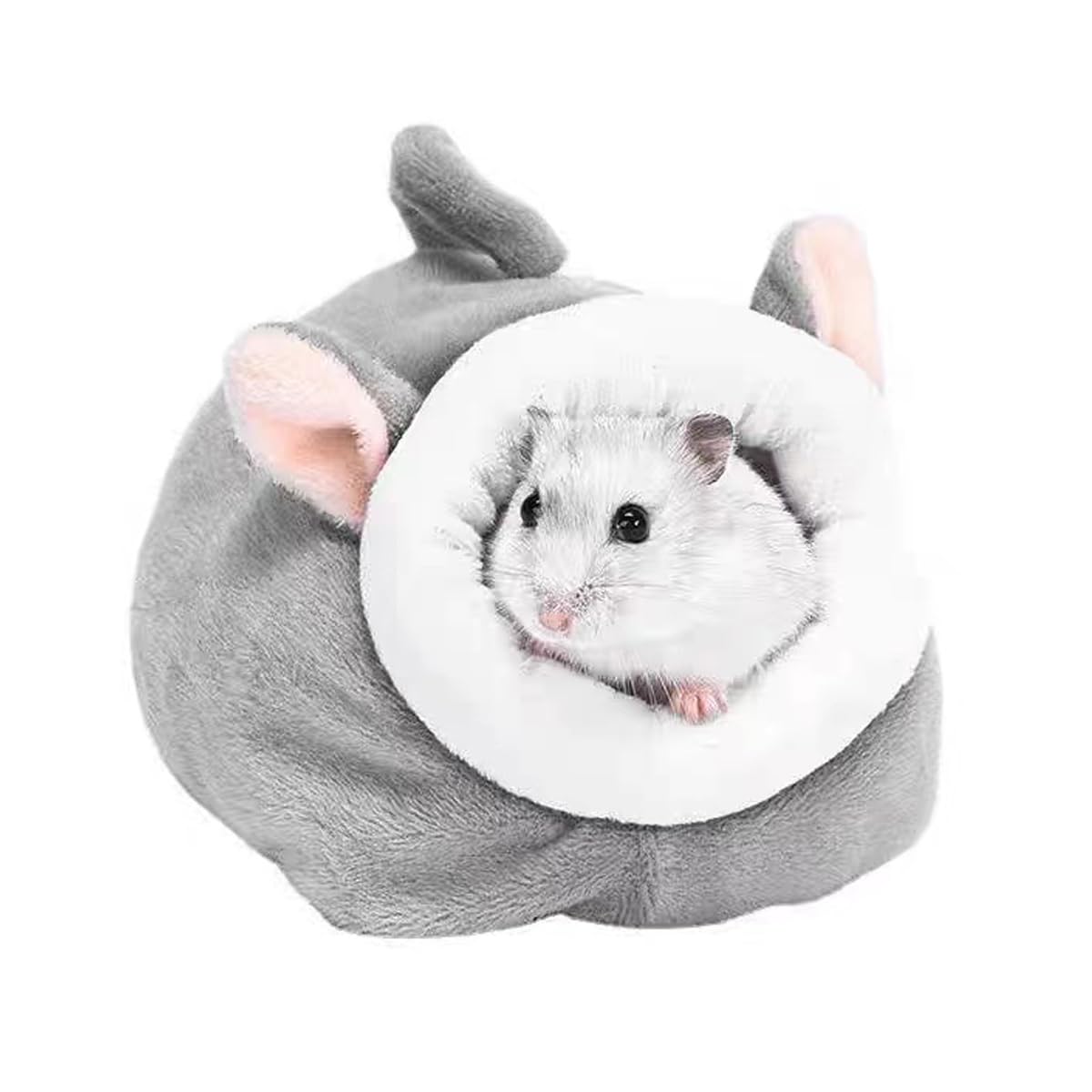 Luckious Hamster Bed - Soft and Cozy Small Animal Bedding Sleeping Retreat for Hamsters, Hedgehogs, Guinea Pigs, Cute and Warm Hamster House (Grey)