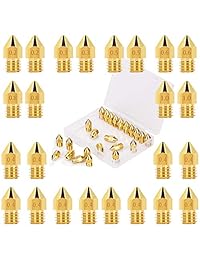 LUTER   Boquillas extrusoras para impresora 3D MK8 (24 unidades, 0.008 in, 0.012 in, 0.016 in, 0.020 in, 0.024 in, 0.031 in, 0.039 in, con caja de almacenamiento para Makerbot Creality CR 10 Ender 3 5)