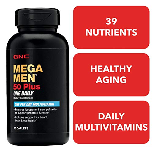 GNC Mega Men 50 Plus One Daily Multivitamin for Men, 60 Count, Take One