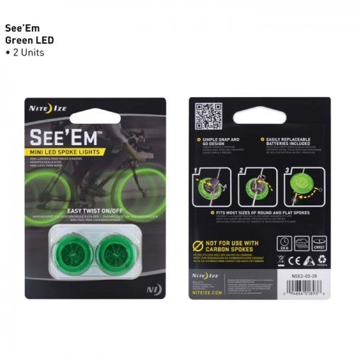 Nite Ize See 'Em Mini LED Bicycle Spoke Lights, Wheel Lights For Nighttime Visibility + Safety