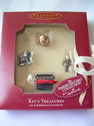 American Girl Collection "Kit's Treasures" Set of 4 Miniature Ornaments from Hallmark Keepsake Ornament