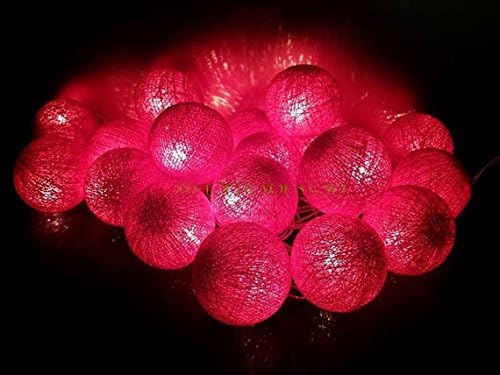 PNshop String Lights Red Color Hot Tone Lamp Cotton Ball 20 Party Handmade for Kids Room