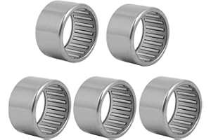 TOOLOFLIFE 5Pcs Needle Roller Bearing Chromium Steel Open End Full Complement Drawn Cup Bearing for Manufacturing Industry (HK 0609-6mm x 10mm x 9mm)