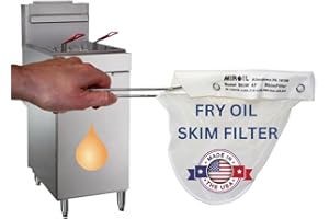 MirOil SK4 Fry Oil Skim Filter Bag with Frame, Use for Fryer Skimming and Top Filtering, Easy to Clean Frying Oil Filter Bag, Strainer for Cooking Oil - Size L x 13" x W x 7.5"