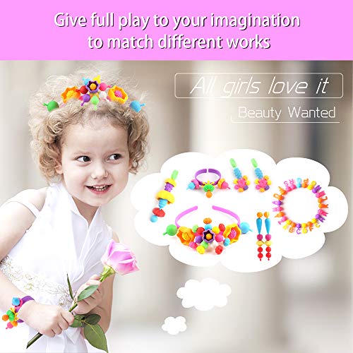Tomons Pop Snap Beads Set - 530Pcs+ Creative DIY Toy Pop Beads Jewelry Making Kit for Rings, Bracelets, Necklaces Arts and Crafts Educational Beads for Girls, Toddlers, Kid