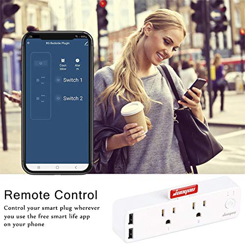 Dual Smart Plug, Smart Outlets Work with Alexa, Echo & Google Home, 2