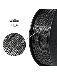 Hello3D PLA Impresora 3D Filamento Brillo negro, Filamento de impresión 3D 1.75 mm PLA Speckly Speckle Shining Black, 1KG (2.2 lbs) Carrete