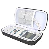 co2crea Hard Travel Case for HealthmateForever YK15AB TENS Unit Electronic Pulse Massager Tennis Elbow (Size S - White Lining)