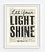Let Your Light Shine, Matthew 5:16, Christian Art Print, Unframed, Vintage Bible Page Verse Scripture Wall and Home Decor Poster, Inspirational Gift, 8x10 Inches