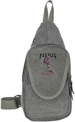 Kanye West Yeezus God Wants You Canvas Chest Pack Crossbody Bag Travel Bag Hiking Bag Shoulder Backpack ForestGreen