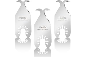 Hanida 3 Pcs Oscillating Saw Blades, Oscillating Multi Tool Hook Knife Blades, Multitool Blades for Cutting Roofing Shingles, PVC Carpet, Cardboard, fit Dewalt Milwaukee Rockwell Bosch Dremel Ryobi