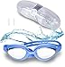Ssking Swim Goggles- Clear Vision,No Leaking ,Anti Fog,UV Protection ,Electroplate -Goggles + Ear Plugs For Adults, Men, Women, Youth,Kid 5+ (Blue)