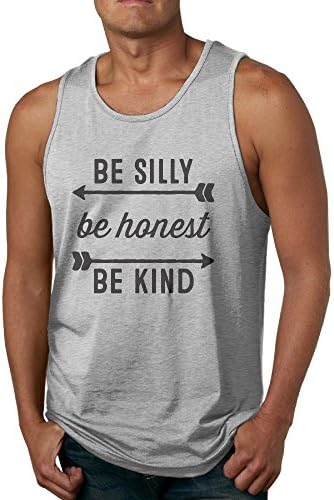 RiDinds Be Silly Be Honest Be Kind Men's ComfortSoft Tank Top Tshirt SizeM ColorAsh
