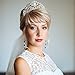 Silver Princess Tiara with Comb & Ribbon Loop – For First Communion, Wedding, Pageant, Sweet 16 & Baby Shower