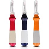 Lhedon Seam Ripper 3 PCS, Seam Rippers for Sewing, Ergonomic Grip, Colorful Large Thread Stitch Remover Tool Handy Stitch Rip