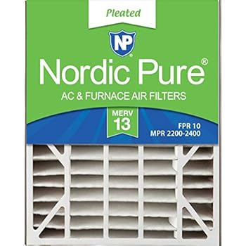 Nordic Pure 20x25x5 (4-7/8 Actual Depth) MERV 13 Trion Air Bear Replacement Pleated AC Furnace Air Filter, Box of 2