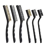 eBoot Wire Brush Set for Cleaning Welding Slag, Rust and Dust, 6 Pieces, Stainless Steel, Brass and Nylon