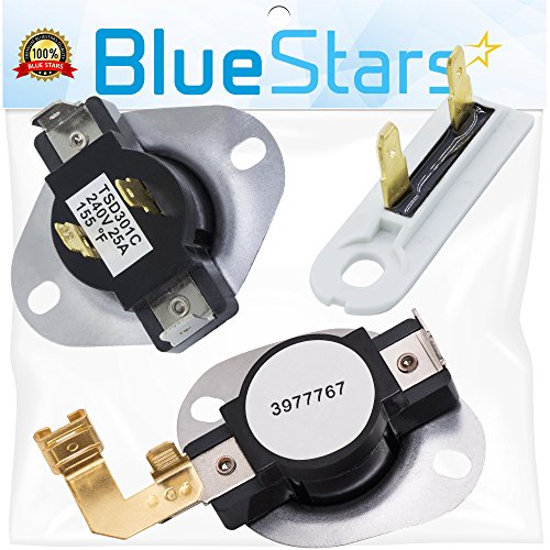 3387134 & 3392519 & 3977767 Dryer Thermostat and Dryer Thermal Fuse Replacement kit by Blue Stars – Exact Fit For Whirlpool & Kenmore Dryers