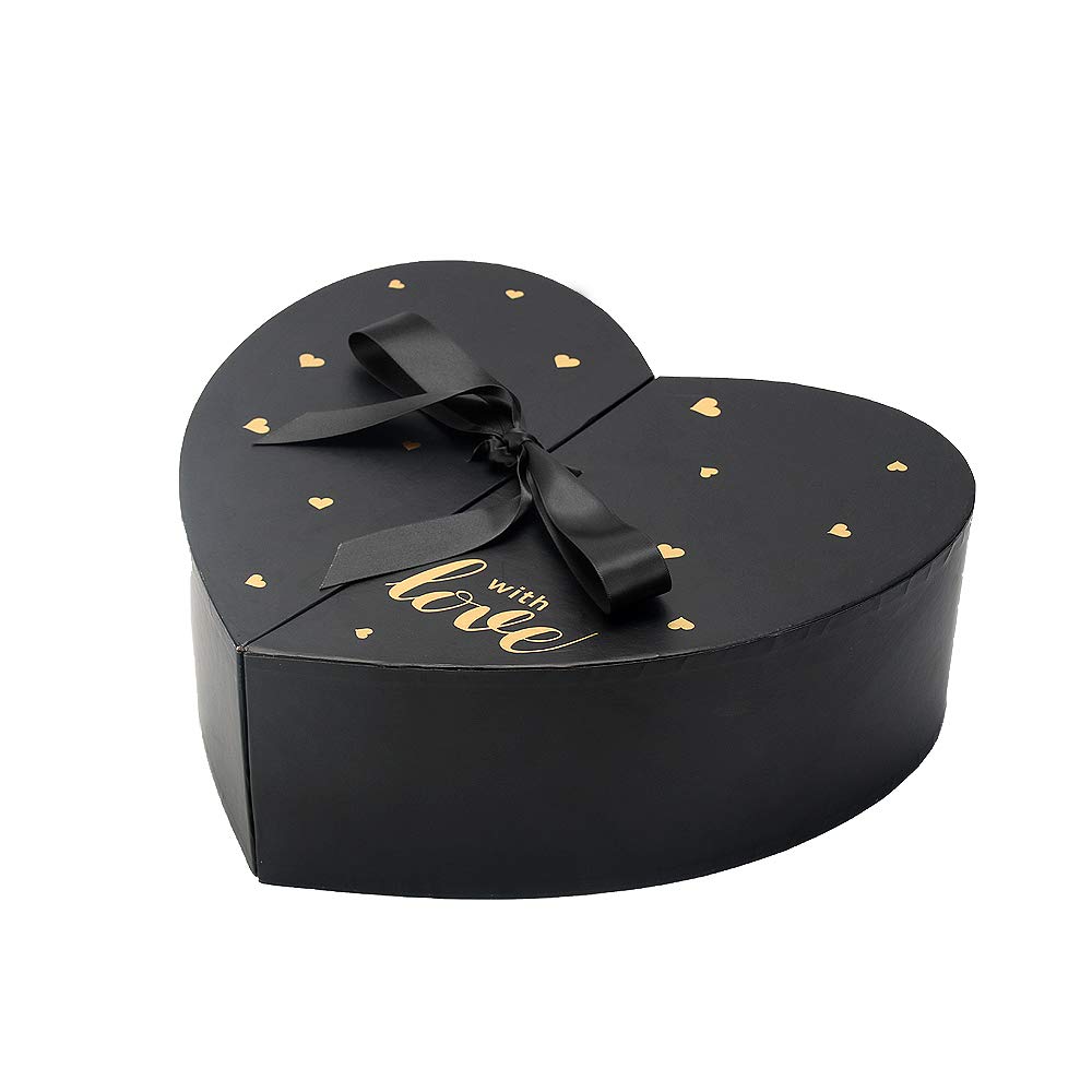 Veesun Large Gift Boxes For Presents Presentation Box Chocolate Jewellery Cardboard Gift Box Christmas Birthday Anniversary Present Boxes For Women Men Her Him Heart Shaped Black Buy Online In Solomon Islands At