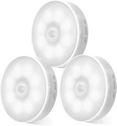 KALAHOL Motion Sensor Lights Indoor 3 Pack USB Rechargeable 100 Lumens