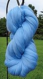 Baby Blue Merino Wool Top Roving Fiber Spinning, Felting Crafts USA (4oz)