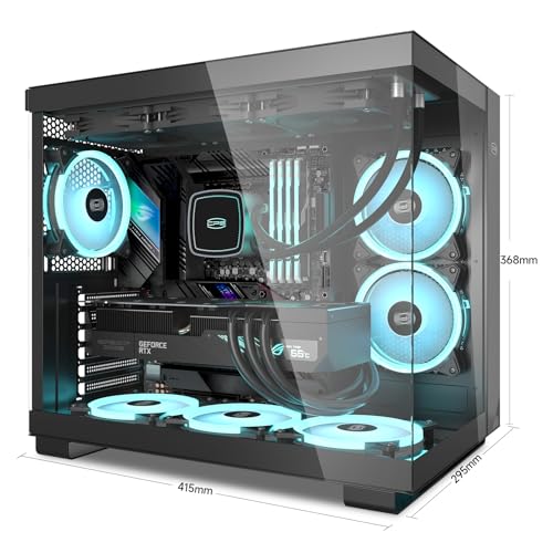 CPS T500 PC Cases - PCCOOLER Airflow, Cable Management System, Interior Spacious ARGB 6 x 120mm, I/O USB Type-C Port, Quick Release Panel, ATX Mid Tower PC Gaming Case (Nior)