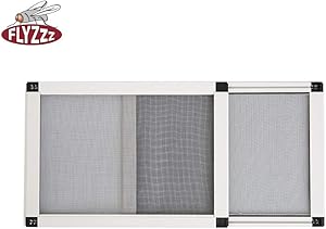FLYZZZ New Adjustable Window Screen, One Way Adjustable, Horizontal 19.86 Inches (50cm) High, 28-52 Inches (70-132cm) Wide Need Assembled