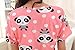 MyFav Big Girls Summer Shorts Pajama Cute Panda Sleepwear Lovely Child Loungwear, Melon Red, Large