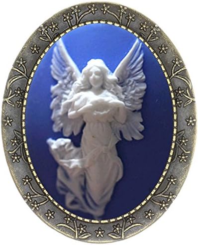 Yspace Floral Pin Brooch Antique Brass Flower Decor Fashion Cameo Jewelry Pouch for Gift