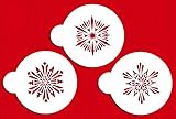 Designer Stencils C748 Small Crystal Snowflakes 3 Cookie Stencils, Beige/semi-transparent
