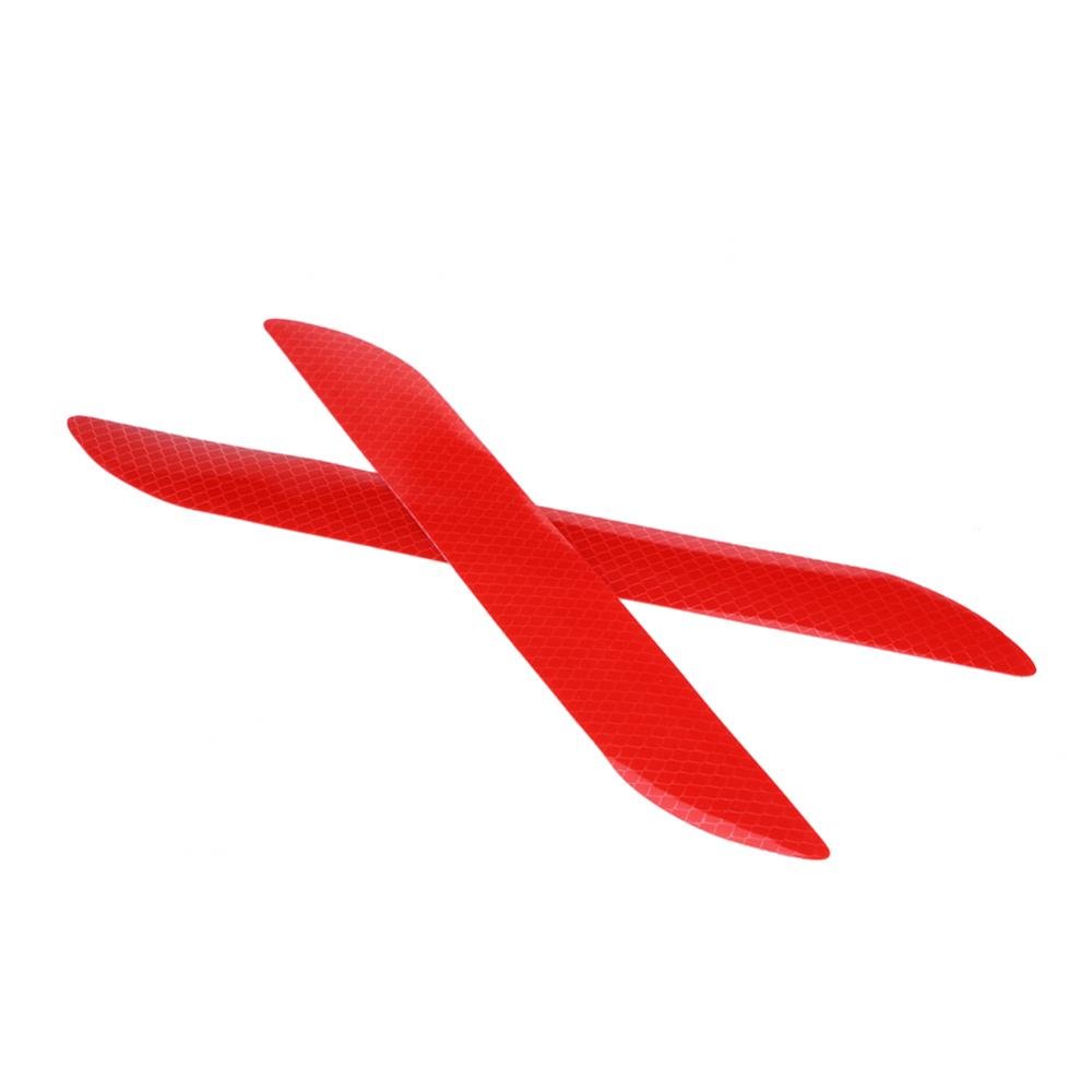 2pcs Car Auto Reflective Decal Safety Warning Stickers Self Adhesive Safety Caution Decals Stickers(Red) Film self Adhesive Bumper Reflective Strip