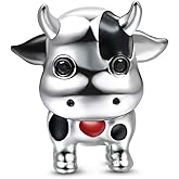 GNOCE Cow Charm Bead Sterling Silver Integrity and Industrious Zodiac Signs Animal Charm Bead Fit Bracelet/Necklace Jewelry Gift for Women Mens