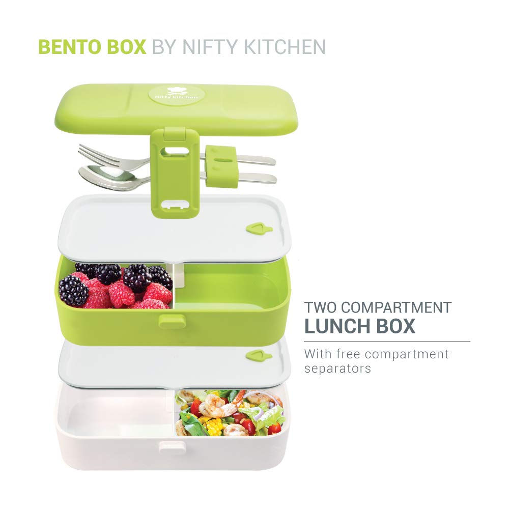 Bento Box de Nifty Kitchen - Lonchera con 2 compartimentos y ...