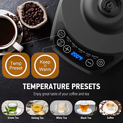 Gooseneck Electric Kettle with ±1℉ Temperature Control, KOIOS 1200W